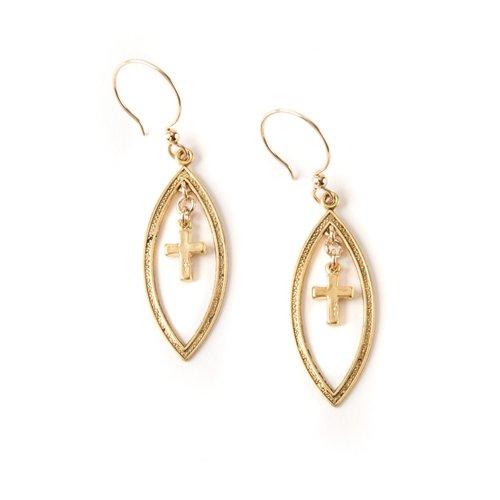 Gold plated 2025 cross earrings