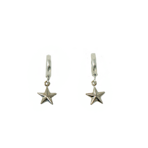 Star I Earrings Silver Plated
