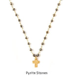Mini Hammered Gold Cross Necklace