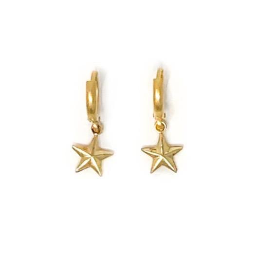 Star I Earrings Gold Plated